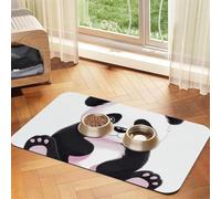 Super Absorbent Dog Food Mat, Cute Panda Pet Feeding Mat for Food and Water Bowls Non-Slip Waterproof Placement Pad for Floors Quick Dry Water Dispenser Mat for Dogs Puppy Cats