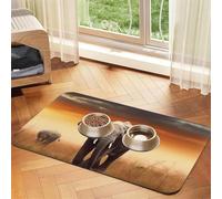 Super Absorbent Dog Food Mat, Cute Wild Elephant Pet Feeding Mat for Food and Water Bowls Non-Slip Waterproof Placement Pad for Floors Quick Dry Water Dispenser Mat for Dogs Puppy Cats