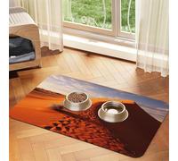 Super Absorbent Dog Food Mat, Desert Pet Feeding Mat for Food and Water Bowls Non-Slip Waterproof Placement Pad for Floors Quick Dry Water Dispenser Mat for Dogs Puppy Cats