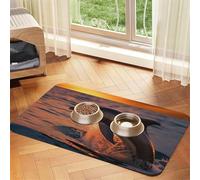Super Absorbent Dog Food Mat, Dusk Dolphin Pet Feeding Mat for Food and Water Bowls Non-Slip Waterproof Placement Pad for Floors Quick Dry Water Dispenser Mat for Dogs Puppy Cats