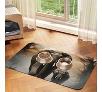 Super Absorbent Dog Food Mat, Elephant in The Fog Pet Feeding Mat for Food and Water Bowls Non-Slip Waterproof Placement Pad for Floors Quick Dry Water Dispenser Mat for Dogs Puppy Cats