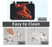 Super Absorbent Dog Food Mat, Fire Dancer Pet Feeding Mat for Food and Water Bowls Non-Slip Waterproof Placement Pad for Floors Quick Dry Water Dispenser Mat for Dogs Puppy Cats