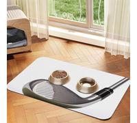 Super Absorbent Dog Food Mat, Golf Club Pet Feeding Mat for Food and Water Bowls Non-Slip Waterproof Placement Pad for Floors Quick Dry Water Dispenser Mat for Dogs Puppy Cats