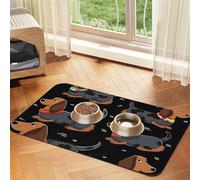 Super Absorbent Dog Food Mat, I Love My Dog Dachshunds Pet Feeding Mat for Food and Water Bowls Non-Slip Waterproof Placement Pad for Floors Quick Dry Water Dispenser Mat for Dogs Puppy Cats