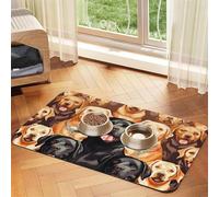 Super Absorbent Dog Food Mat, Labrador Retriever Dogs Pet Feeding Mat for Food and Water Bowls Non-Slip Waterproof Placement Pad for Floors Quick Dry Water Dispenser Mat for Dogs Puppy Cats