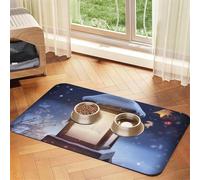 Super Absorbent Dog Food Mat, Lantern Snow Pet Feeding Mat for Food and Water Bowls Non-Slip Waterproof Placement Pad for Floors Quick Dry Water Dispenser Mat for Dogs Puppy Cats