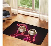 Super Absorbent Dog Food Mat, Pink Dog Pet Feeding Mat for Food and Water Bowls Non-Slip Waterproof Placement Pad for Floors Quick Dry Water Dispenser Mat for Dogs Puppy Cats