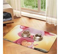 Super Absorbent Dog Food Mat, Smiling Pet Feeding Mat for Food and Water Bowls Non-Slip Waterproof Placement Pad for Floors Quick Dry Water Dispenser Mat for Dogs Puppy Cats