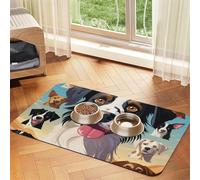 Super Absorbent Dog Food Mat, The Dog Breed Pet Feeding Mat for Food and Water Bowls Non-Slip Waterproof Placement Pad for Floors Quick Dry Water Dispenser Mat for Dogs Puppy Cats
