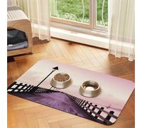 Super Absorbent Dog Food Mat, The Mumbai Filmcity Tours Pet Feeding Mat for Food and Water Bowls Non-Slip Waterproof Placement Pad for Floors Quick Dry Water Dispenser Mat for Dogs Puppy Cats