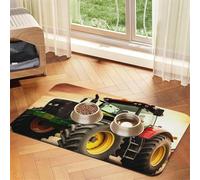 Super Absorbent Dog Food Mat, Tractor Theme Pet Feeding Mat for Food and Water Bowls Non-Slip Waterproof Placement Pad for Floors Quick Dry Water Dispenser Mat for Dogs Puppy Cats