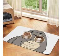 Super Absorbent Dog Food Mat, Walrus Pet Feeding Mat for Food and Water Bowls Non-Slip Waterproof Placement Pad for Floors Quick Dry Water Dispenser Mat for Dogs Puppy Cats