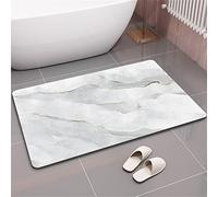 Super Absorbent Floor Mat, Diatom Mud Quick Drying Bath Mats Non Slip Washable, Bath Slip Mat, Non Slip Bath Mats for Inside Bath, Bathroom Mat, Non Slip Bath Mat Anti Mould Marble-80x120cm AJ2124