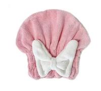 Super Absorbent Hair Dryer Hat, Cute Bow Princess Shower Cap, Coral Velvet Hair Dryer Cap for Drying Short Hair, Curly Hair, Flat Hair, Fluffy Hair, Quick Drying Shower Cap