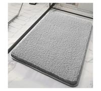 Super Absorbent Long Cotton Plush Bath Mat Thick Quick-Dry Bathroom Rug Ultra Soft Non-Slip Carpet Grey 60x90cm - Perfect for Comfort and Safety