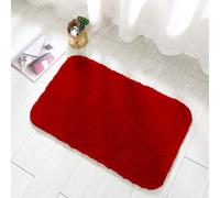 Super Absorbent Microfiber Bath Mat - Non-Slip & Quick-Dry for Bathroom Shower Kitchen Entryway - Large Red 140 x 70 cm