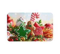 Super Absorbent Non-Slip Bath Mat 50 X 80 Cm, Gingerbread Man Candy Print Diatom Mud Quick Drying Thin Washable Bathroom Shower Mats For Bathtub, Bedroom, Kitchen, Toilet, Door