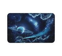 Super Absorbent Non-Slip Bath Mat 50 X 80 Cm, Moon Stars And Planets Print Diatom Mud Quick Drying Thin Washable Bathroom Shower Mats For Bathtub, Bedroom, Kitchen, Toilet, Door