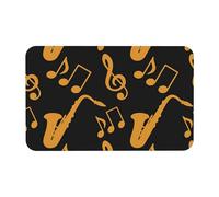 Super Absorbent Non-Slip Bath Mat 50 X 80 Cm, Musical Notes Treble Print Diatom Mud Quick Drying Thin Washable Bathroom Shower Mats For Bathtub, Bedroom, Kitchen, Toilet, Door