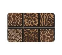 Super Absorbent Non-Slip Bath Mat 50 X 80 Cm, Wild Zoo Print Diatom Mud Quick Drying Thin Washable Bathroom Shower Mats For Bathtub, Bedroom, Kitchen, Toilet, Door