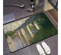 Super Absorbent Non-Slip Bath Mat - Thin Quick Dry Rubber Backed Shower Rug for Bathroom Floor, Machine Washable Bathroom Carpet Landscapes 160x230cm 5-519