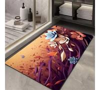 Super Absorbent Non-Slip Bath Mat - Thin Quick Dry Rubber Backed Shower Rug for Bathroom Floor, Machine Washable Bathroom Carpet Orange 160x230cm 5-654