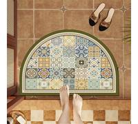 Super Absorbent Non-Slip Bath Mat - Thin Quick Dry Rubber Backed Shower Rug for Bathroom Floor, Machine Washable Bathroom Carpet Vintage 50x80cm 5-210