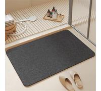 Super Absorbent Non-Slip Bath Mat - Thin Quick Dry Rubber Backed Shower Rug for Bathroom Floor, Machine Washable Bathroom Carpet Monochrome 60x90cm 5-693