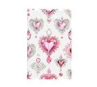 Super Absorbent Waffle Weave Kitchen Towel, Pink Diamond Heart Shaped Art Design Durable Kitchen Cleaning Cloths for Washing Dishes, 26x16 Inches