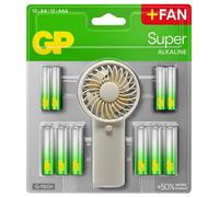 Super Alkaline Aa & Aaa Battery Summer Bundle With Free Fan, 12+12 Pack