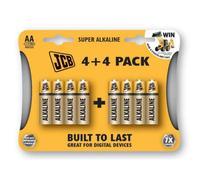 S6588 JCB AA Super Alkaline Batteries - Pack of 4+4