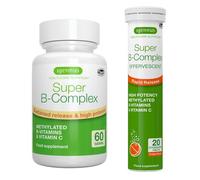 Super B-Complex Bundle, 60 Sustained-Release Tablets & 20 Orange Flavor Effervescent Tablets for Fast Energy On The Go, by Igennus