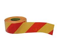 SUPER barrier tape - almost unbreakable in normal use - Red & Yellow (75mm x 500M) - hazard warning cordon barricade tape - superstrong non-adhesive high-strength plastic