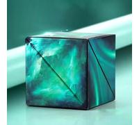 Super Beautiful Aurora Infinity Shape Shifting Cube Travel Party Filler Christmas Birthday Gifts Over 70 Shapes Turning 3D Puzzle (Green Color)