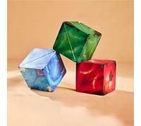 Super Beautiful Aurora Infinity Shape Shifting Cube Travel Party Filler Christmas Birthday Gifts Over 70 Shapes Turning 3D Puzzle (Red + Green + Blue)
