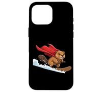 Super Beaver Snowboard Hero Mountain Snow Rider Case for iPhone 16 Pro Max