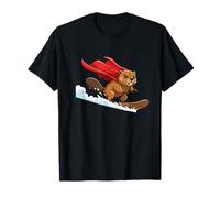 Super Beaver Snowboard Hero Mountain Snow Rider T-Shirt