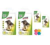 Super Benek Corn Natural Cat Clumping Litter Fresh Grass Scented 28L Antibacterial Disposable And Hypoallergenic Hygiene Granules With Smell Control Deodorant Formula Combined With 4pcs Nub Toy Balls
