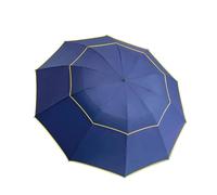 Super Big Umbrella Double Strong Rain Woman Windproof Male Women Sun 3 Floding Business Men Umbrella(Blue)
