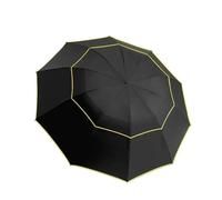 Super Big Umbrella Double Strong Rain Woman Windproof Male Women Sun 3 Floding Business Men Umbrella(Black)