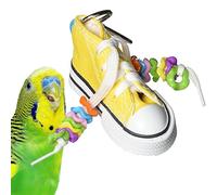 Super Bird Creations SB719 Beaker Sneaker Bird Toy for Parrotlets, Parakeets, Cockatiels, Lovebirds, ringnecks, Medium Conures - Mini Colorful Canvas Sneaker - Small/Medium Bird Size, 6" x 2"
