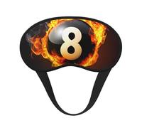 Super Black Ball On Fire Billiards Blackout Sleep Mask - Soft Adjustable Eye Mask for Full Light Blocking, Deep Sleep, Travel & Relaxation