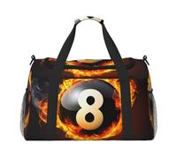 Super Black Ball On Fire Billiards Water-Resistant Travel Duffel Bag Compact Sports, Gym & Weekend Tote for Men & Women