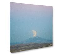 Super Blue Blood Moon Eclipse Canvas Print | Gallery Wrapped 30mm Frame Wall Art | 20x20 inches | Ready to Hang | Modern Space Picture | Living Room Bedroom Lounge Office
