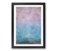 Super Blue Blood Moon Eclipse Painting Framed Print | A2 Black Framed Wall Art | Ready to Hang | Modern Space Picture | Living Room Bedroom Lounge Office