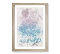 Super Blue Blood Moon Eclipse Watercolour Framed Print | A2 Oak Framed Wall Art | Ready to Hang | Modern Space Picture | Living Room Bedroom Lounge Office