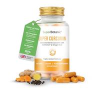 Super Botanic Curcumin Capsules - Turmeric 500mg with Ginger & Black Pepper | Curcumin C3 Complex with BioPerine & Ginger Extract, 60 Vegan Capsules, 33,000mg Equivalent, Enhanced Formula, Made in the UK