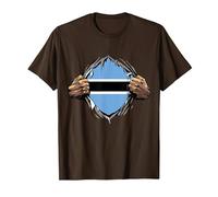 Super Botswanan Heritage Proud Botswana Roots Flag T-Shirt, Men, Brown, Small