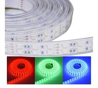 Super Bright 12V Double Row 600LED LED Strip Light, IP67 Waterproofing Sleeve, Without Power Supply (RGB 7-Color Switching)