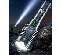 Super Bright 5500.000 High Lumens Flashlights Rechargeable, Powerful LED Flashlight 6 Mode, Zoomable Tactical Flashlights 5000mAh Long Life Battery, Anti-drop Wear-resistant for Home Emergency Camping